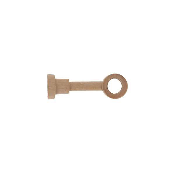 Support œil tringle à rideau extensible bois de hêtre beige Ø28mm L.85-130mm