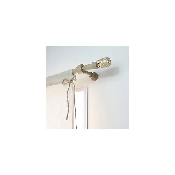 Support œil tringle à rideau extensible bois de hêtre beige Ø28mm L.85-130mm