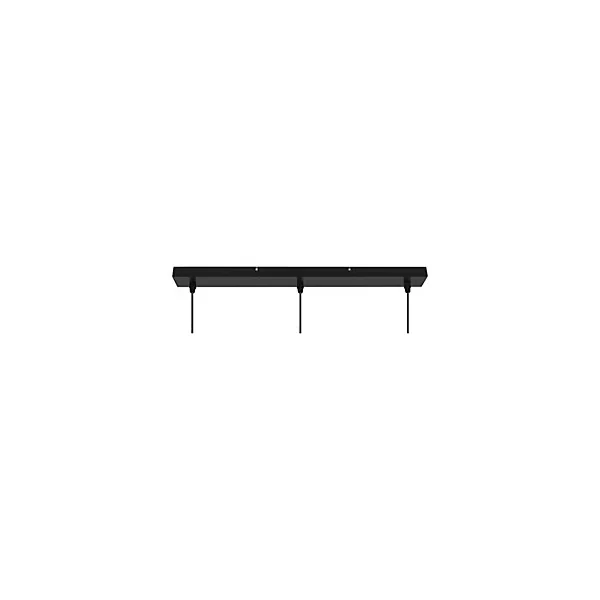 Suspension 3 lampes rotin et métal noir E27 15W H.110cm GoodHome Conebill