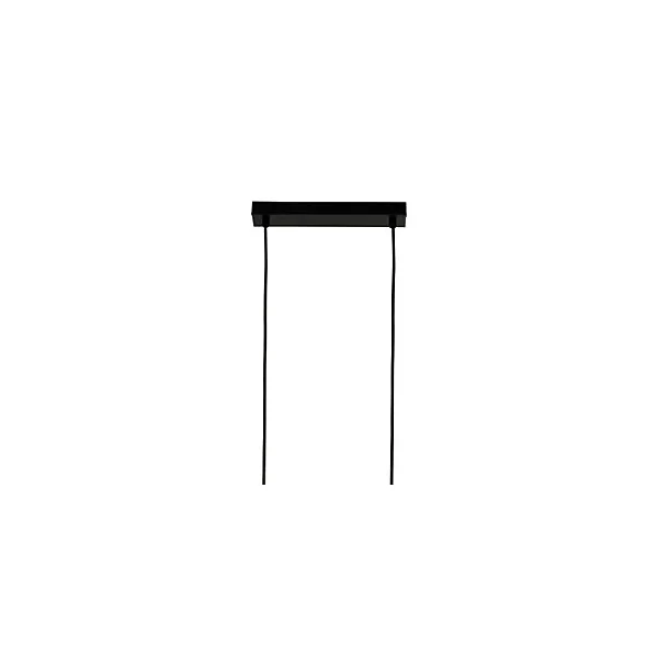 Suspension 4 lampes rectangle noir et effet bois E27 28W L.77 x 110 cm GoodHome Dunlin