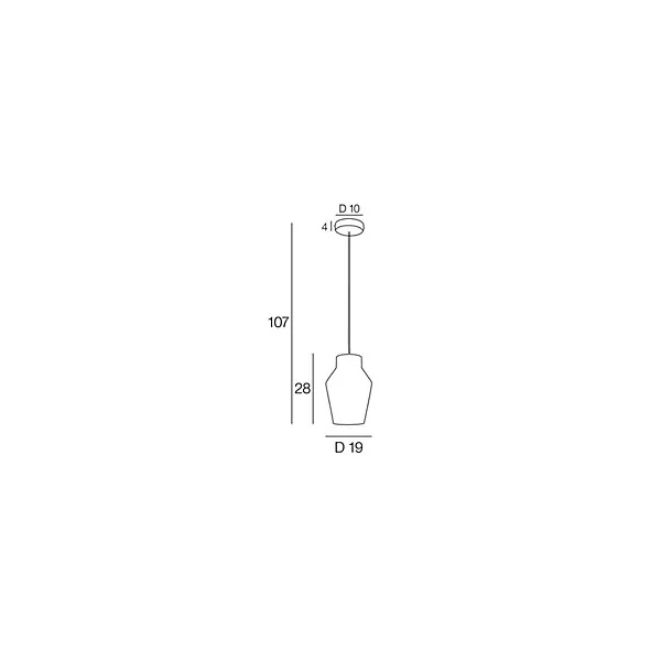 Suspension Acerola verre sculpté IP20 E27 60W H.28 x Ø19 cm fumé Corep
