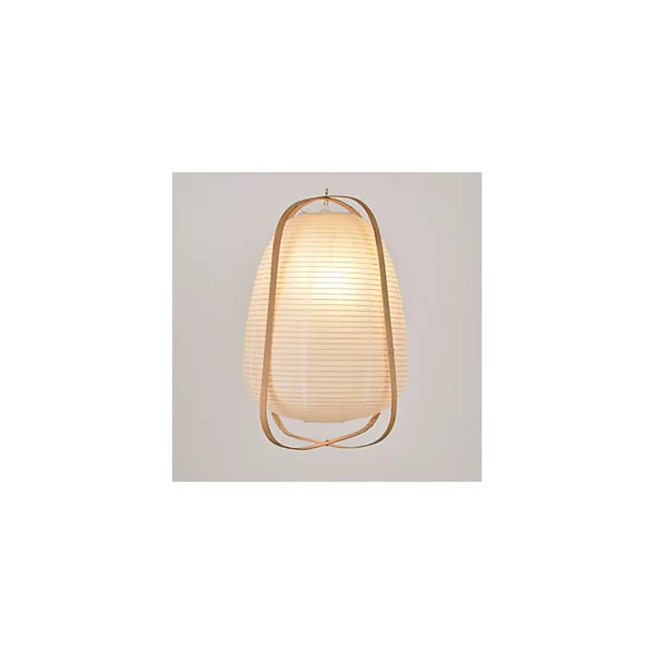 Suspension Akemi IP20 E27 40W H.47 x Ø36 cm papier japonais, bambou, blanc Corep