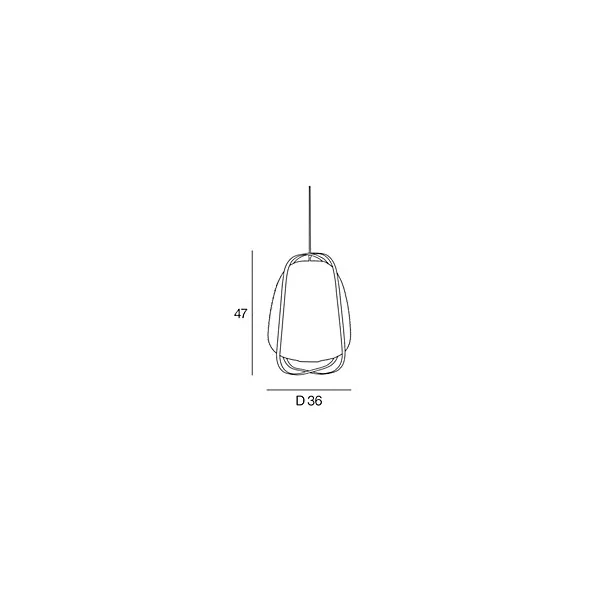 Suspension Akemi IP20 E27 40W H.47 x Ø36 cm papier japonais, bambou, blanc Corep
