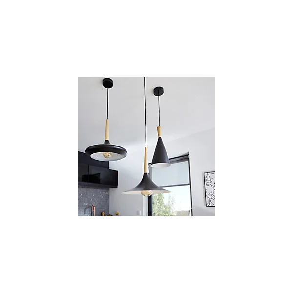 Suspension Arraqis E27 IP20 noir 19cm