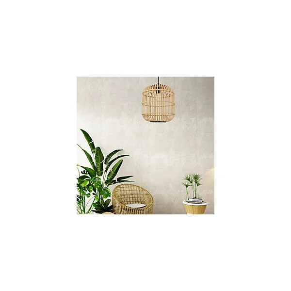 Suspension bambou et métal noir E27 28W Ø34 x H.110cm Eglo, Hanoi