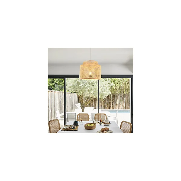 Suspension bambou Makassar Corep E27 IP20 15W coloris naturel ø38 x H.32 cm
