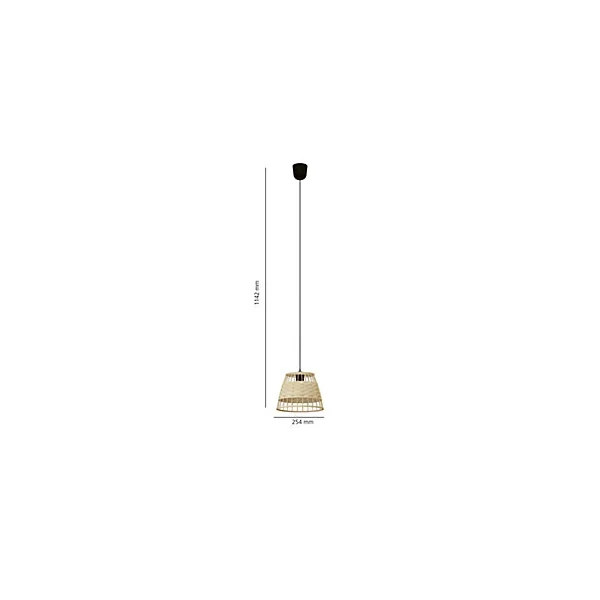 Suspension Bambou Umston Dunalux IP20 E27 40W Ø25 x H.110cm