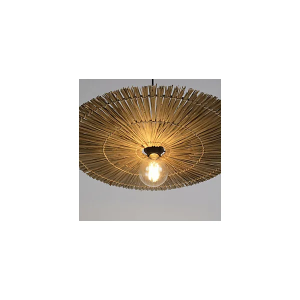 Suspension Bengale E27 60W IP20 ⌀50xH.101cm raphia coloris naturel Corep