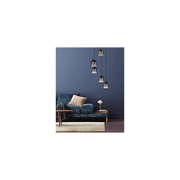 Suspension Boshi 5 lumières réglable E14 IP20 40W Ø14,5cm Nordlux noir
