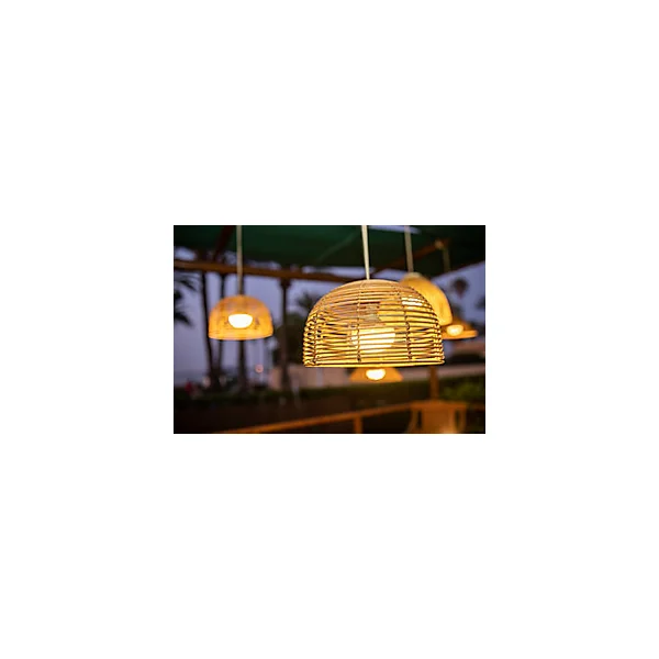 Suspension Bossa LED ⌀35cm 900lm IP54 9W variable blanc chaud à neutre New Garden naturelle