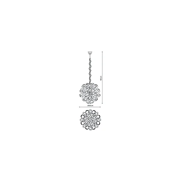 Suspension Caladane 4 lampes E14 IP20 argent