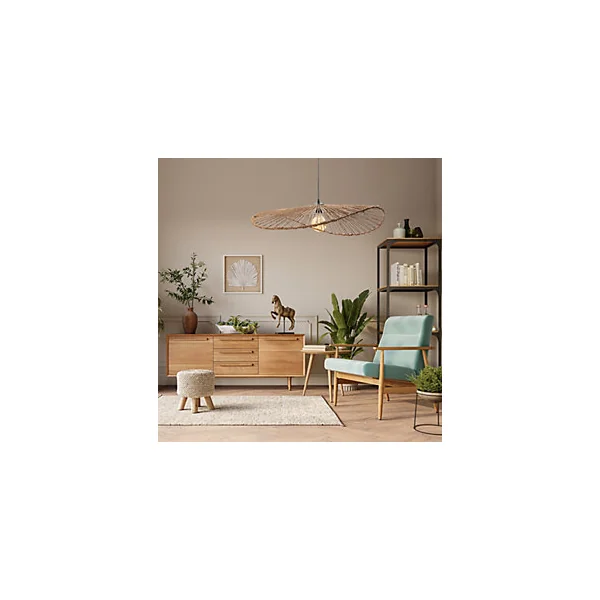 Suspension capeline en jacinthe d'eau Alana coloris beige E27 ⌀78 X H.74 cm Lussiol