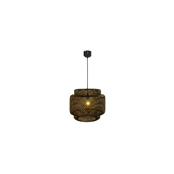 Suspension Clure bambou noir E27 42W IP20 Ø45cm GoodHome
