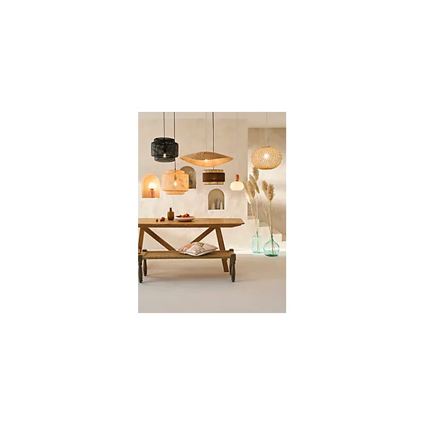Suspension Clure bambou noir E27 42W IP20 Ø45cm GoodHome