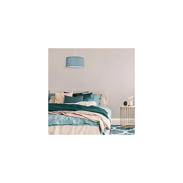 Suspension cylindre Corep E27 coton bleu 100W Ø38cm