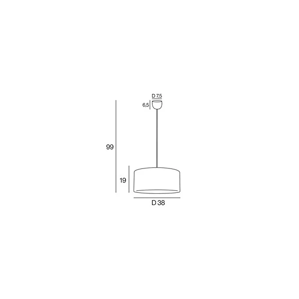 Suspension cylindre Corep lin lave jaune curry Ø 38cm