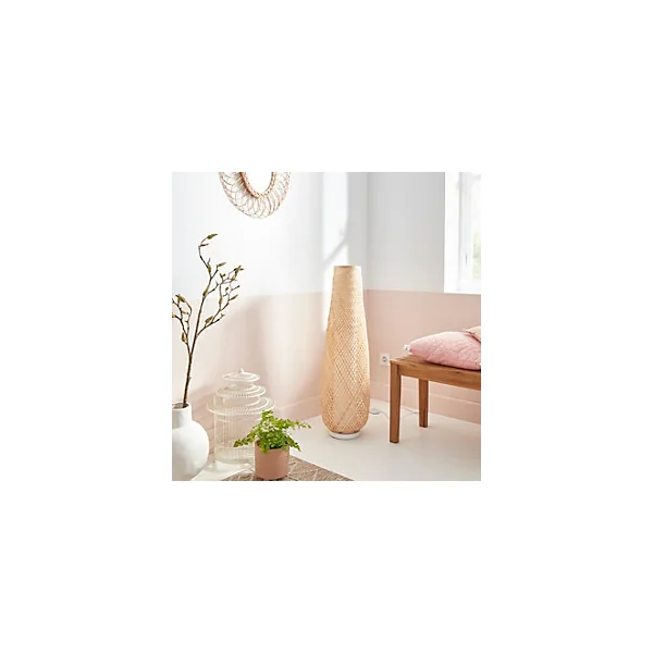Suspension cylindre E27/100W H20cm Ø38 cm Ibiza raphia Corep