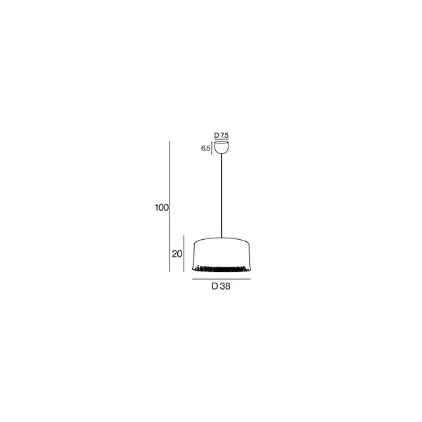 Suspension cylindre E27/100W H20cm Ø38 cm Ibiza raphia Corep