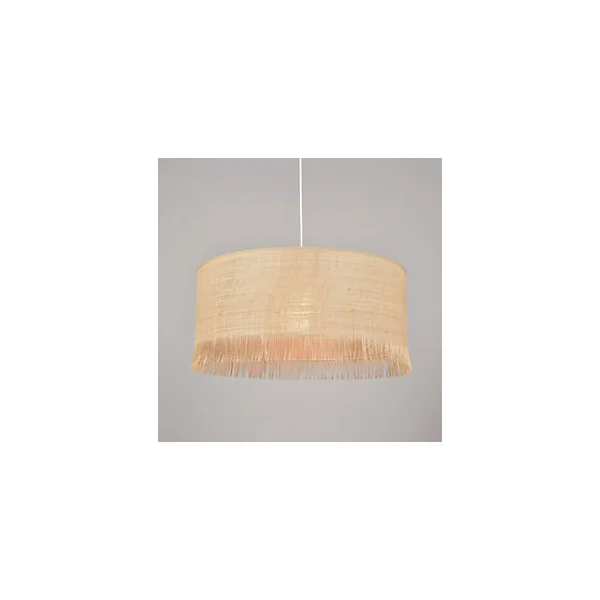 Suspension cylindre E27/100W H20cm Ø38 cm Ibiza raphia Corep