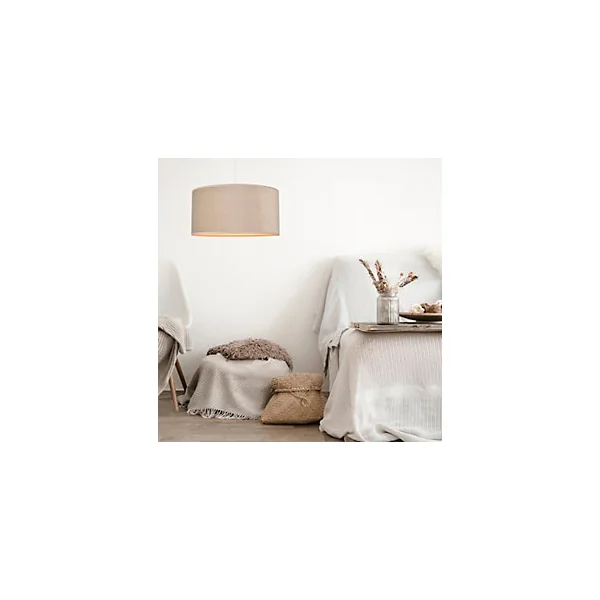 Suspension Cylindre E27 100W IP20 Corep beige sable ⌀.38 x H.102 cm
