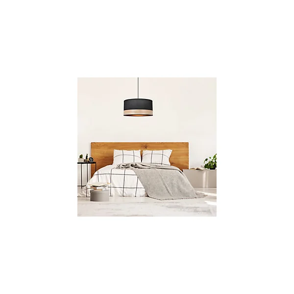 Suspension cylindre Raito E27 Ø38cm 100W IP20 H.19cm Corep noir
