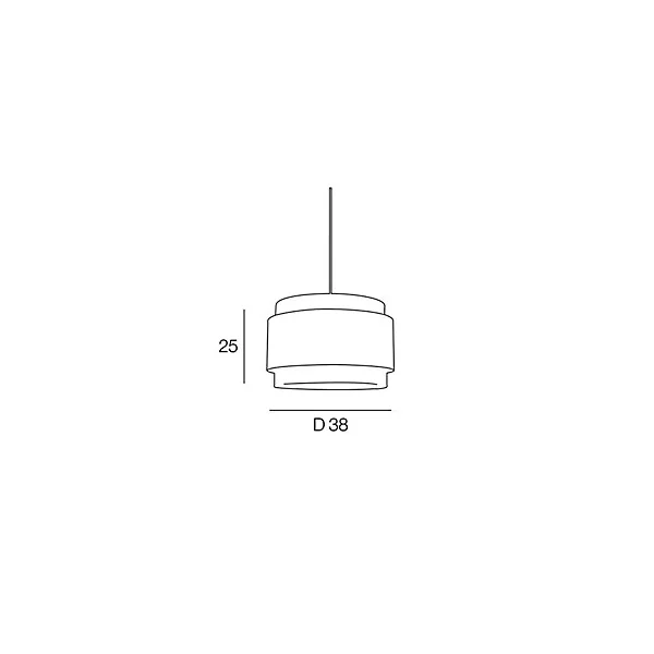 Suspension D38 Milo raphia/sapajou E27/100W IP20