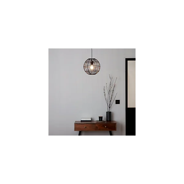 Suspension Dacite GoodHome noir l.28 cm IP20 E27