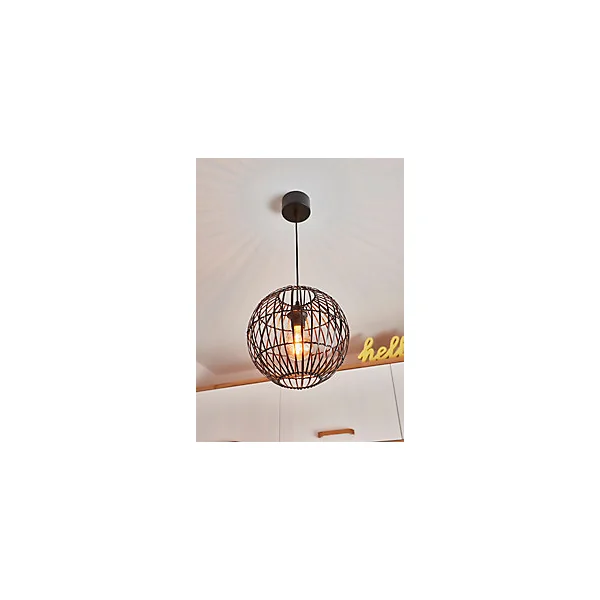 Suspension Dacite GoodHome noir l.28 cm IP20 E27