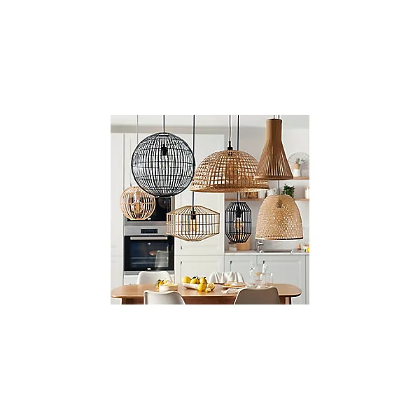 Suspension Dacite GoodHome noir l.28 cm IP20 E27