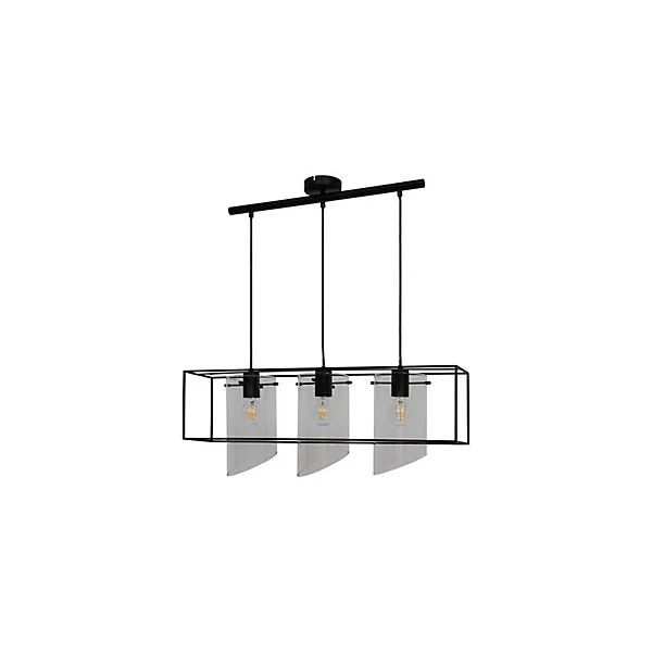 Suspension Daluiz 3 ampoules E27 IP20 noir