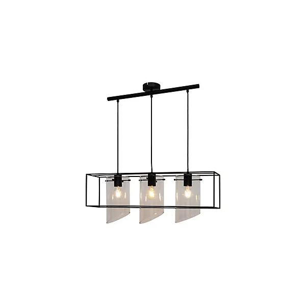 Suspension Daluiz 3 ampoules E27 IP20 noir