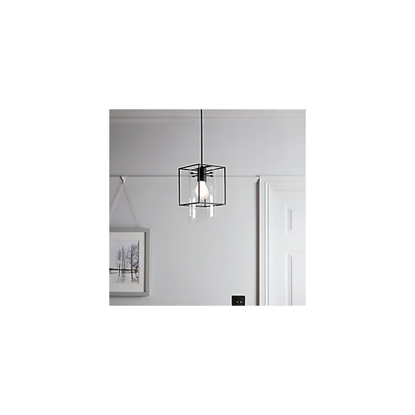 Suspension Daluiz GoodHome E27 noir mat