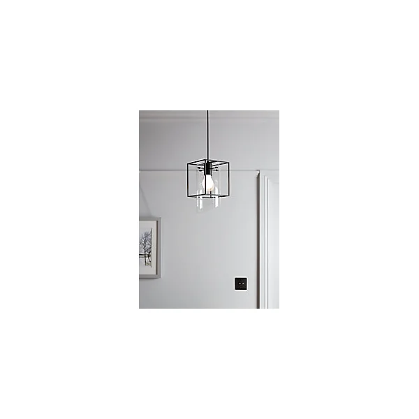 Suspension Daluiz GoodHome E27 noir mat