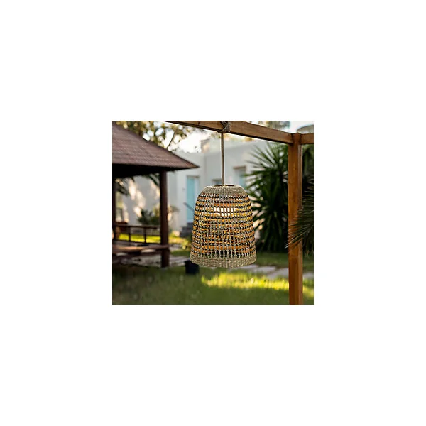 Suspension d'extérieur LED intégrée Positano rotin fibres naturelles ⌀11 cm 900lm IP54 9W Newgarden