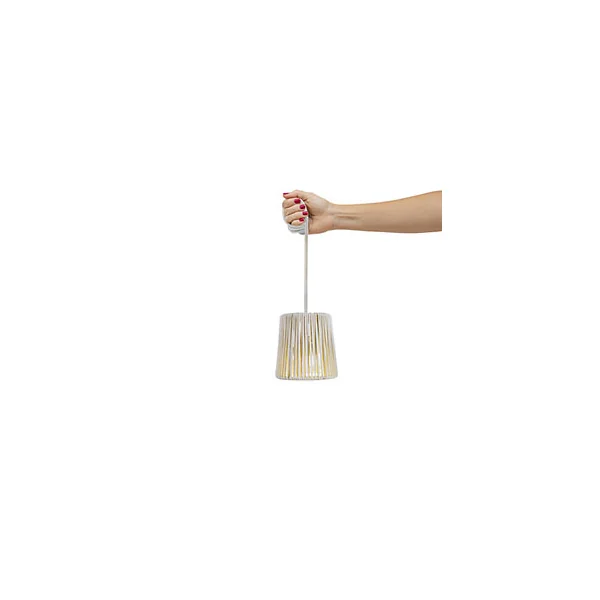 Suspension d'extérieur LED intégrée rechargeable Conta mini blanc Ø15cm IP54 E27 900lm 3W Newgarden