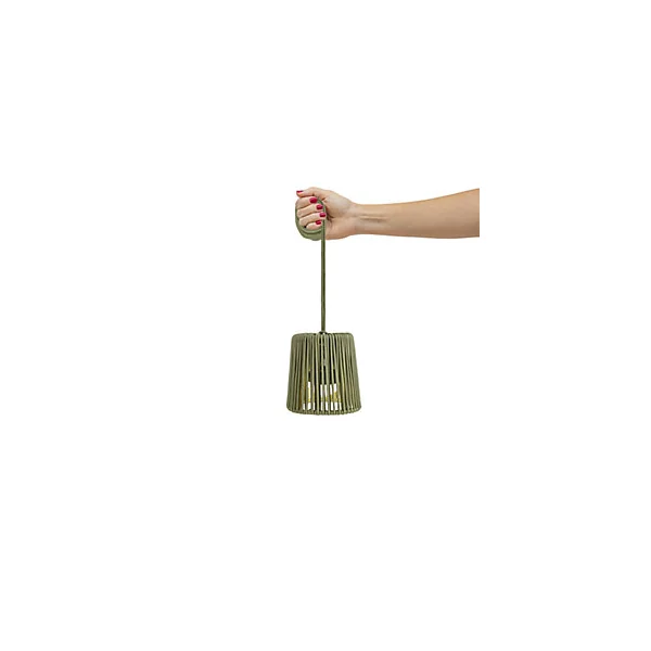Suspension d'extérieur LED intégrée rechargeable Conta mini vert Ø15cm IP54 E27 900lm 3W Newgarden