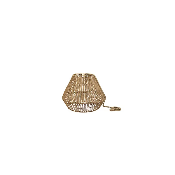 Suspension d'extérieur LED intégrée rechargeable Sisine effet rotin Ø40cm IP54 9W Newgarden
