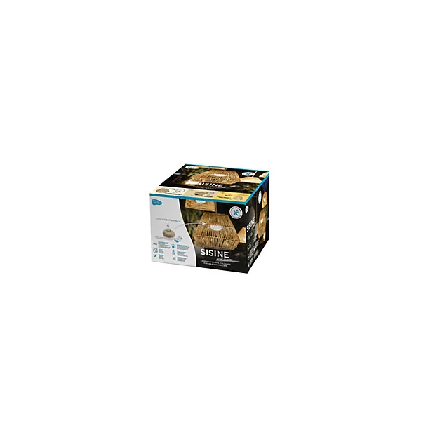 Suspension d'extérieur LED intégrée rechargeable Sisine effet rotin Ø40cm IP54 9W Newgarden