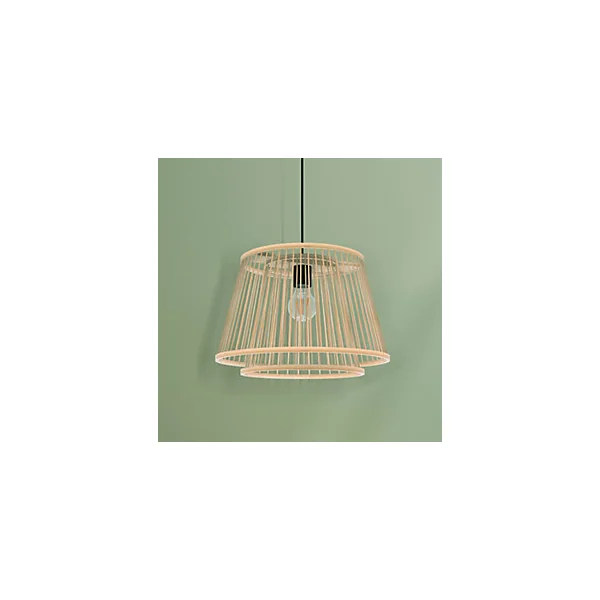 Suspension Doria E27 IP20 40W Ø38xH.110cm bambou Dunalux