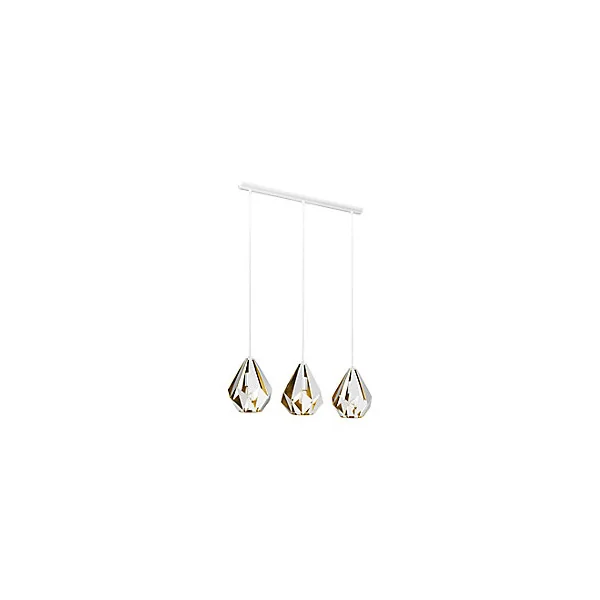 Suspension Dunalux Prinia blanc et or L.80,5 x H.110 cm
