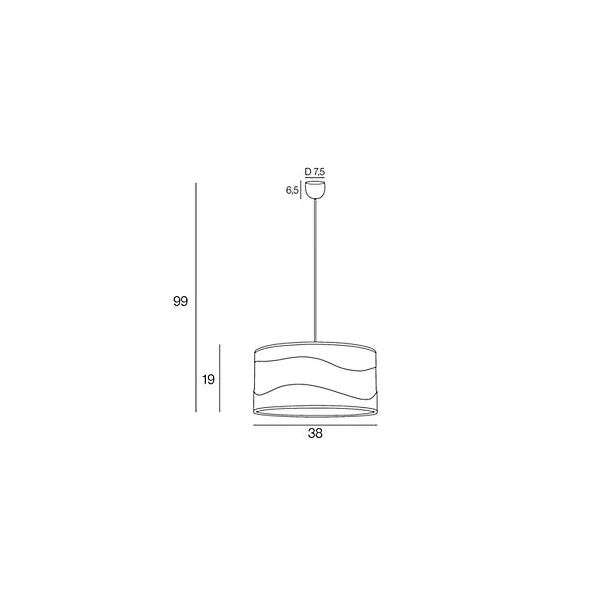 Suspension Dune E27 15W IP20 Corep multicolore ⌀.38 x H.99 cm