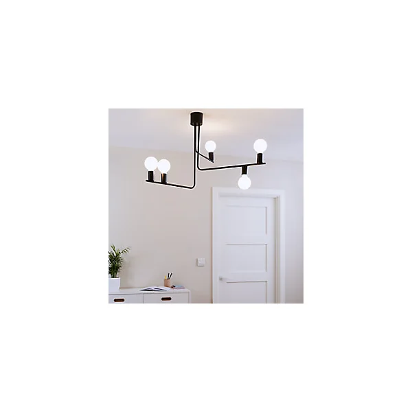Suspension E27 métal noir mat L.60 x l.79 x H.60 cm GoodHome Darrah