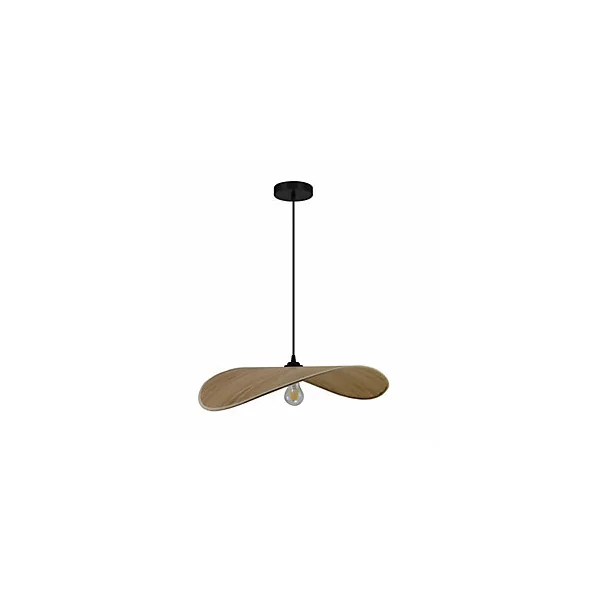 Suspension effet bois E27 40W Ø58 cm, Seynave Bradley