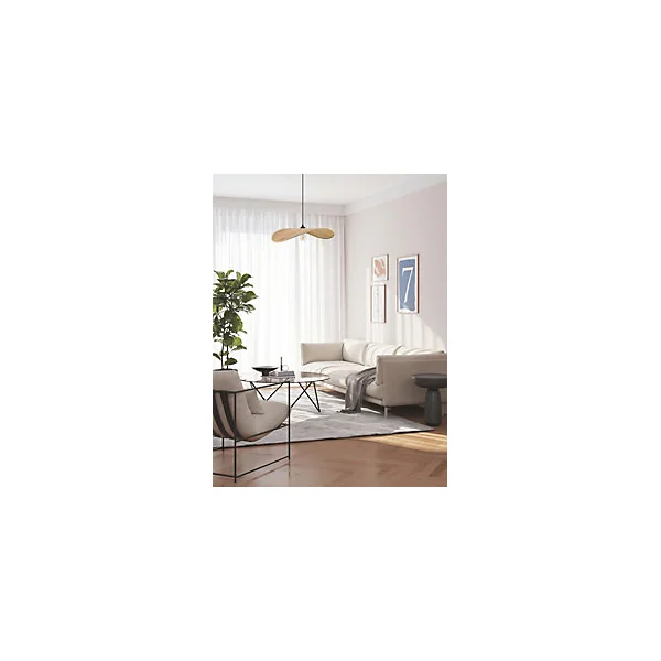 Suspension effet bois E27 40W Ø58 cm, Seynave Bradley