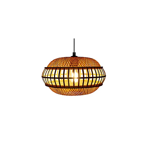 Suspension en bambou E27 60W beige Ø36cm Kailo