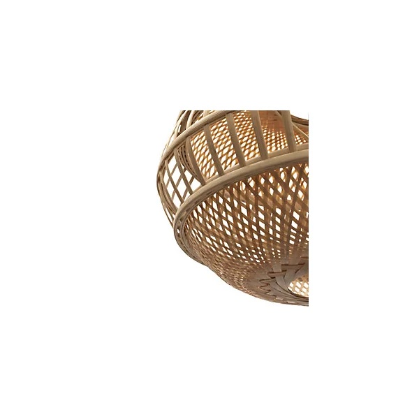 Suspension en bambou E27 60W beige Ø36cm Kailo