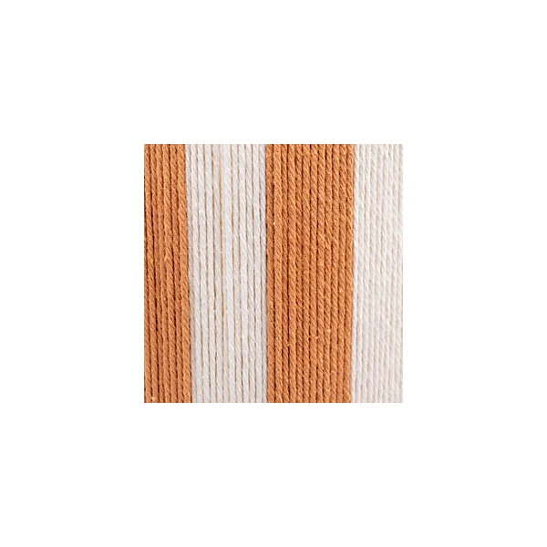 Suspension en corde de coton rayée E27 40W blanc et orange Ø38 cm Jumell Moyo