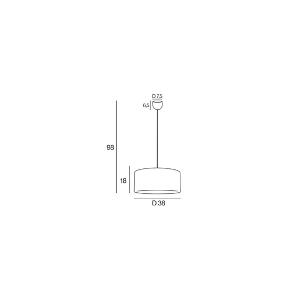 Suspension en coton E27 15W mocha Ø38cm Corep
