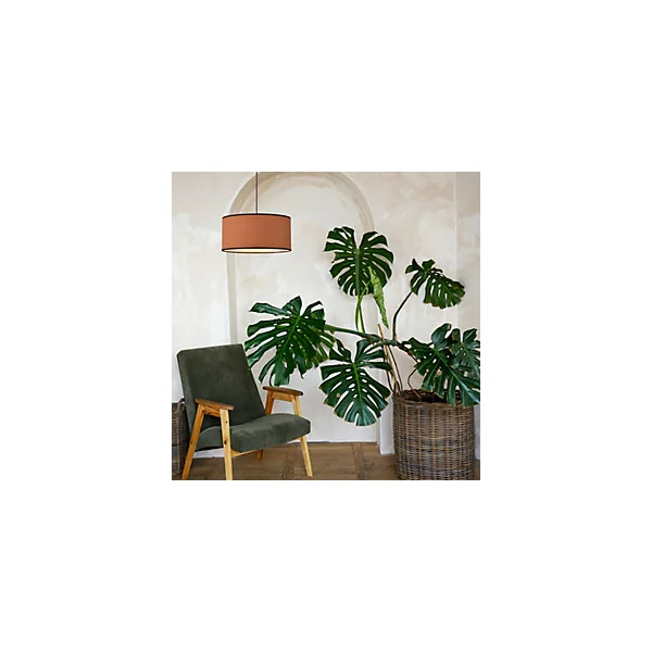 Suspension en coton E27 15W mocha Ø38cm Corep