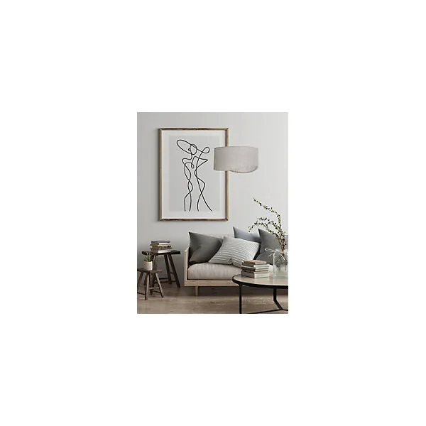 Suspension en lin E27 40W beige Ø38cm Seynave, Balix